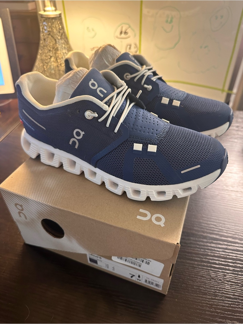 On Running Women's Navy Blue and White Cloudswift Sneakers - New in box